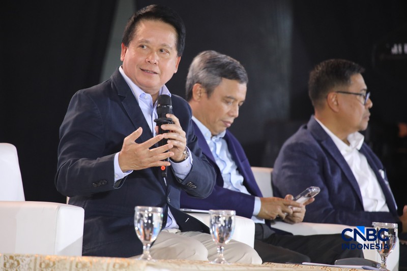 Direktur Utama PT Bank Rakyat Indonesia (Persero) Tbk, Hery Gunardi saat menyampaikan pemaparan dalam Jogja Financial Festival 2026 di Jogja Expo Center (JEC), Yogyakarta, DIY, Sabtu (23/5/2026). (CNBC Indonesia/Faisal Rahman)
