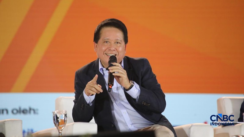 Direktur Utama PT Bank Rakyat Indonesia (Persero) Tbk, Hery Gunardi saat menyampaikan pemaparan dalam Jogja Financial Festival 2026 di Jogja Expo Center (JEC), Yogyakarta, DIY, Sabtu (23/5/2026). (CNBC Indonesia/Faisal Rahman)