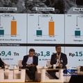 Direktur Utama PT Bank Syariah Indonesia (Persero) Tbk, Anggoro Eko Cahyo saat menyampaikan pemaparan dalam Jogja Financial Festival 2026 di Jogja Expo Center (JEC), Yogyakarta, DIY, Sabtu (23/5/2026). (CNBC Indonesia/Faisal Rahman)