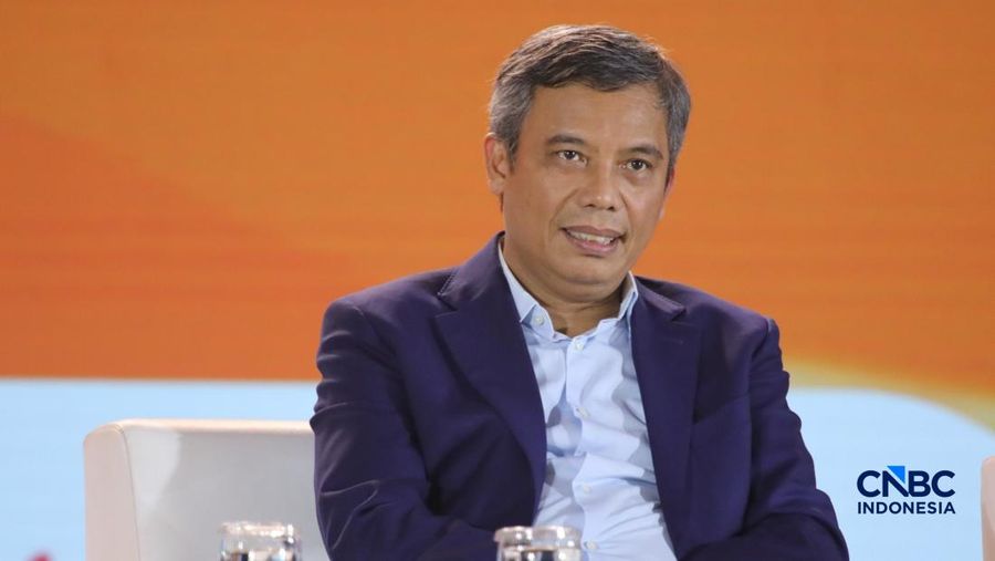Direktur Utama PT Bank Tabungan Negara (Persero) Tbk, Nixon LP Napitupulu saat menyampaikan pemaparan dalam Jogja Financial Festival 2026 di Jogja Expo Center (JEC), Yogyakarta, DIY, Sabtu (23/5/2026). (CNBC Indonesia/Faisal Rahman)