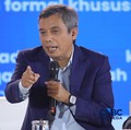 Direktur Utama PT Bank Tabungan Negara (Persero) Tbk, Nixon LP Napitupulu saat menyampaikan pemaparan dalam Jogja Financial Festival 2026 di Jogja Expo Center (JEC), Yogyakarta, DIY, Sabtu (23/5/2026). (CNBC Indonesia/Faisal Rahman)