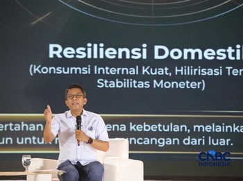 Ketua Komisi XI DPR RI, Mukhamad Misbakhun saat menyampaikan pemaparan dalam Jogja Financial Festival 2026 di Jogja Expo Center (JEC), Yogyakarta, DIY, Sabtu (23/5/2026). (CNBC Indonesia/Faisal Rahman)