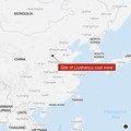 Peta menunjukkan lokasi tambang batu bara China setelah ledakan gas. (Istimewa)