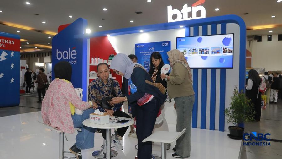 Suasana booth Bank BTN dalam acara Jogja Financial Festival 2026 di Jogja Expo Center (JEC), Yogyakarta, Jawa Tengah, Sabtu (23/5/2026). (CNBC Indonesia/Muhammad Sabki)