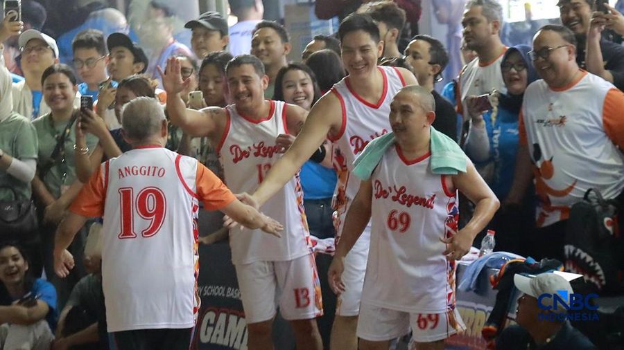 Basket Celebrity Match, Meet & Greet yang menjadi bagian dari Jogja Financial Festival Universitas Gadjah Mada, Minggu (24/5/2026) pagi. (CNBC Indonesia/Faisal Rahman)