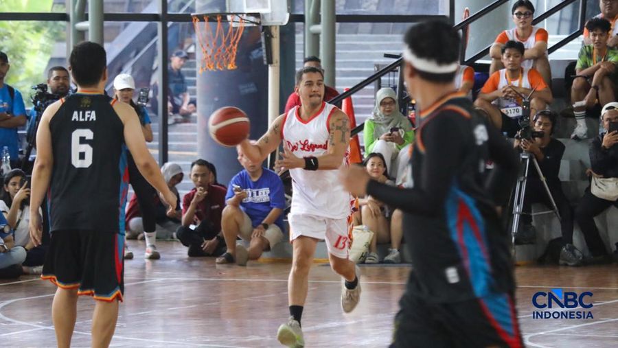 Basket Celebrity Match, Meet & Greet yang menjadi bagian dari Jogja Financial Festival Universitas Gadjah Mada, Minggu (24/5/2026) pagi. (CNBC Indonesia/Faisal Rahman)
