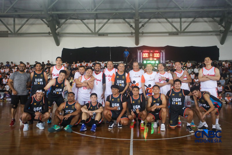 Basket Celebrity Match, Meet &amp; Greet yang menjadi bagian dari Jogja Financial Festival Universitas Gadjah Mada, Minggu (24/5/2026) pagi. (CNBC Indonesia/Faisal Rahman)