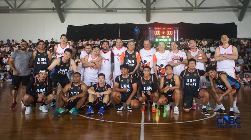 Basket Celebrity Match, Meet & Greet yang menjadi bagian dari Jogja Financial Festival Universitas Gadjah Mada, Minggu (24/5/2026) pagi. (CNBC Indonesia/Faisal Rahman)