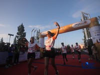 Peserta Jogja Run D-City (JRDC) 2026 yang menjadi bagian dari Jogja Financial Festival di Universitas Gadjah Mada, Yogyakarta, Minggu (24/5/2026) pagi. (CNBC Indonesia/Faisal Rahman)