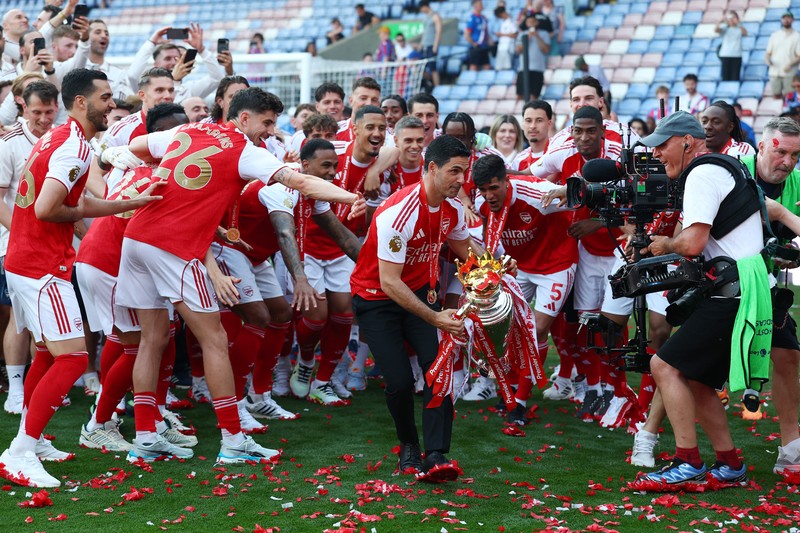 Arsenal menuntaskan laga terakhir Premier League dengan manis. Meriam London mengalahkan Crystal Palece 2-1.
Crystal Palace vs Arsenal berlangsung di Selhurst Park, Minggu (24/5/2026) malam WIB. (Action Images via Reuters/Matthew Childs)