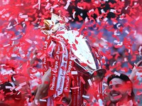 Arsenal mengakhiri Liga Primer Inggris 2025/2026 dengan manis. Tim berjuluk Meriam London itu mengalahkan Crystal Palace di Selhurst Park, Minggu (24/5/2026) malam WIB. (REUTERS/Hannah McKay)