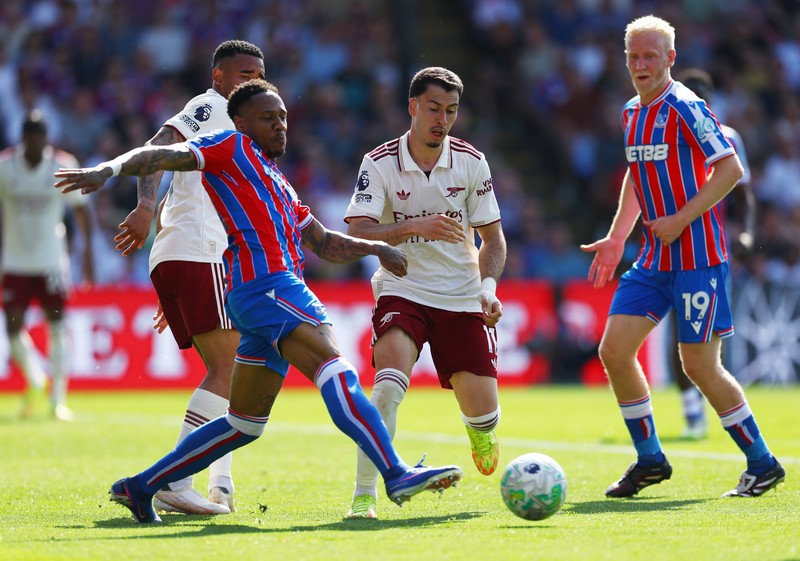 Arsenal menuntaskan laga terakhir Premier League dengan manis. Meriam London mengalahkan Crystal Palece 2-1.
Crystal Palace vs Arsenal berlangsung di Selhurst Park, Minggu (24/5/2026) malam WIB. (Action Images via Reuters/Matthew Childs)