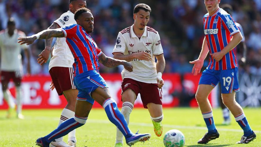 Arsenal menuntaskan laga terakhir Premier League dengan manis. Meriam London mengalahkan Crystal Palece 2-1.
Crystal Palace vs Arsenal berlangsung di Selhurst Park, Minggu (24/5/2026) malam WIB. (Action Images via Reuters/Matthew Childs)