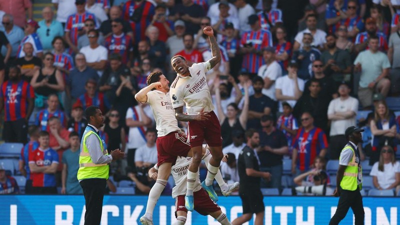 Arsenal menuntaskan laga terakhir Premier League dengan manis. Meriam London mengalahkan Crystal Palece 2-1.
Crystal Palace vs Arsenal berlangsung di Selhurst Park, Minggu (24/5/2026) malam WIB. (Action Images via Reuters/Matthew Childs)