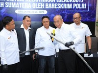 Konpres hasil investigasi gangguan sistem kelistrikan (BLACKOUT) di wilayah Sumatera oleh Bareskrim Polri. (Dok. Bareskrim)