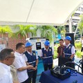 Menteri Perdagangan (Mendag) Budi Santoso saat menguji alat ukur SPKLU di Pelataran Parkir Kemendag, Jakarta, Senin (25/5/2026). (CNBC Indonesia/Martyasari Rizky)