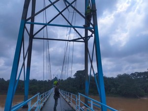 Polda Riau Tuntaskan Renovasi Jembatan Ikon Pacu Jalur, Begini Penampakannya