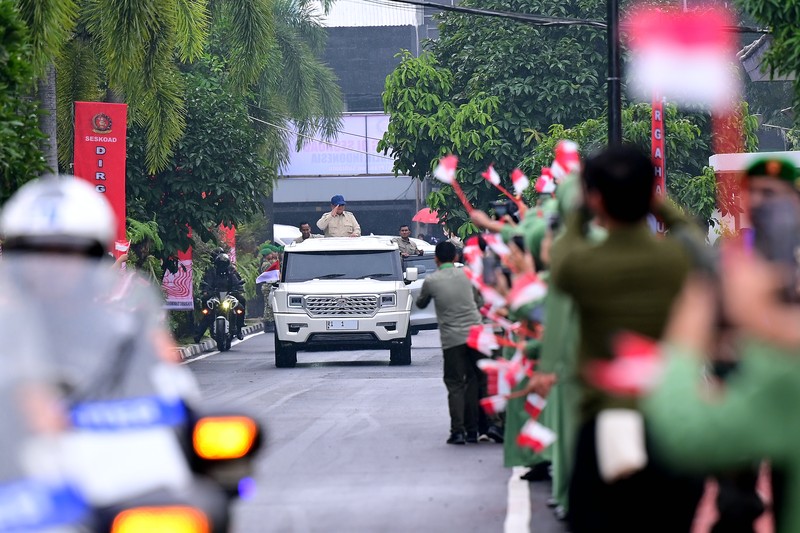 Presiden Republik Indonesia Prabowo Subianto meresmikan renovasi museum dan perpustakaan Sekolah Staf dan Komando Angkatan Darat di Kota Bandung, Senin (25/5/2026). (Dok. BPMI Sekretariat Presiden/Muchlis Jr)