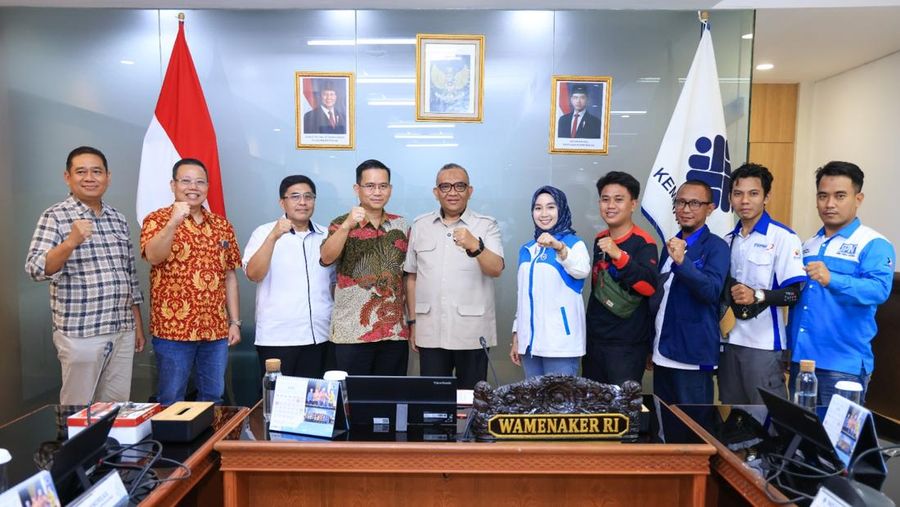 Audiensi perwakilan manajemen Indomaret dan perwakilan pekerja Indomaret oleh Kemnaker, Selasa (26/5/2026). (Dok. Kemnaker)