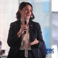 Country Director Trade (British Embassy Jakarta), Sophie Freeland-Haynes saat menyampaikan pemaparan dalam Coffee Morning bertajuk Redefining Trade Rules : Fair Tariffs for Long-Term Sustainable Partnerships di Jakarta, Selasa (26/5/2026). (CNBC Indo
