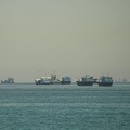 Vessels anchored at the Strait of Hormuz, as seen from Musandam, Oman, May 25, 2026. REUTERS/Stringer REFILE - CORRECTING INFORMATION FROM "VESSELS SAILING THROUGH THE STRAIT OF HORMUZ" TO "VESSELS ANCHORED AT THE STRAIT OF HORMUZ".