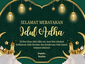 55+ Kartu Ucapan Idul Adha Penuh Makna dan Doa Kebaikan, Siap Dibagikan!
