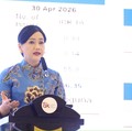 Ketua Dewan Komisioner OJK Friderica Widyasari Dewi dalam sambutannya pada Konferensi Nasional Pengembangan Ekonomi Daerah (KNPED) 2026 dengan tema ‘Akselerasi Pertumbuhan Ekonomi Daerah melalui Sinergi Kebijakan Lintas Sektor’ di Balai Kartini,