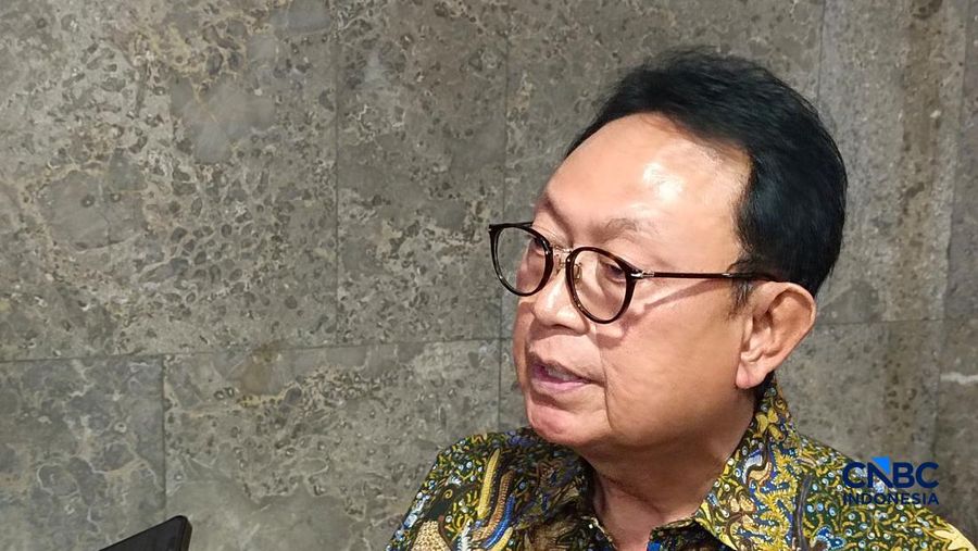 Ketua Umum Gabungan Pengusaha Kelapa Sawit Indonesia (GAPKI) Eddy Martono saat ditemui di Kantor Kementerian Pertanian (Kementan), Jakarta, Selasa (26/5/2026). (CNBC Indonesia/Martyasari Rizky)