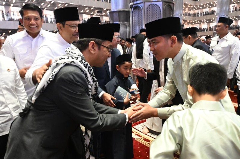 Wakil Presiden GIbran Rakbuming Raka pelaksanaan Salat Iduladha 1447 H/2026 M di Masjid Istiqlal, Jakarta, Rabu (27/05/2026). (Dok. Setwapres)