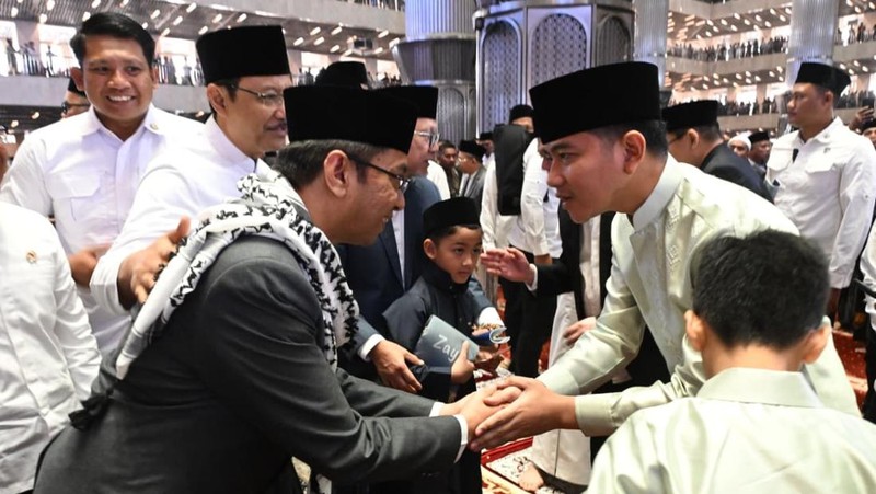 Wakil Presiden GIbran Rakbuming Raka pelaksanaan Salat Iduladha 1447 H/2026 M di Masjid Istiqlal, Jakarta, Rabu (27/05/2026). (Dok. Setwapres)
