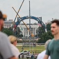 Construction is underway on a temporary arena that will host the UFC Freedom 250 fight card in June on the South Lawn of the White House in Washington, D.C., U.S., May 27, 2026. REUTERS/Kylie Cooper
