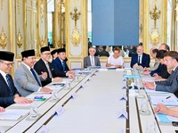 Bilateral dengan Presiden Macron di Istana Élysée, Paris. (Biro Pers Sekretariat Presiden RI/Laily Rachev)