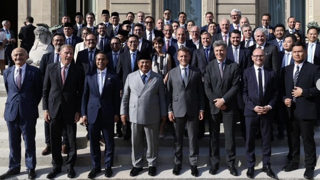 Penampakan Prabowo dan Macron Bertemu Bos-Bos Perusahaan RI dan Prancis