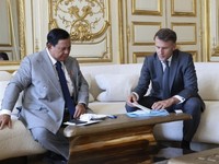 Presiden menghadiri Forum CEO Indonesia–Prancis bersama Presiden Prancis Emmanuel Macron. (Instagram/PresidenRepublikIndonesia)