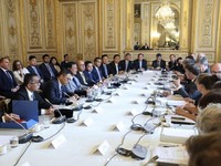 Presiden menghadiri Forum CEO Indonesia–Prancis bersama Presiden Prancis Emmanuel Macron. (Instagram/PresidenRepublikIndonesia)