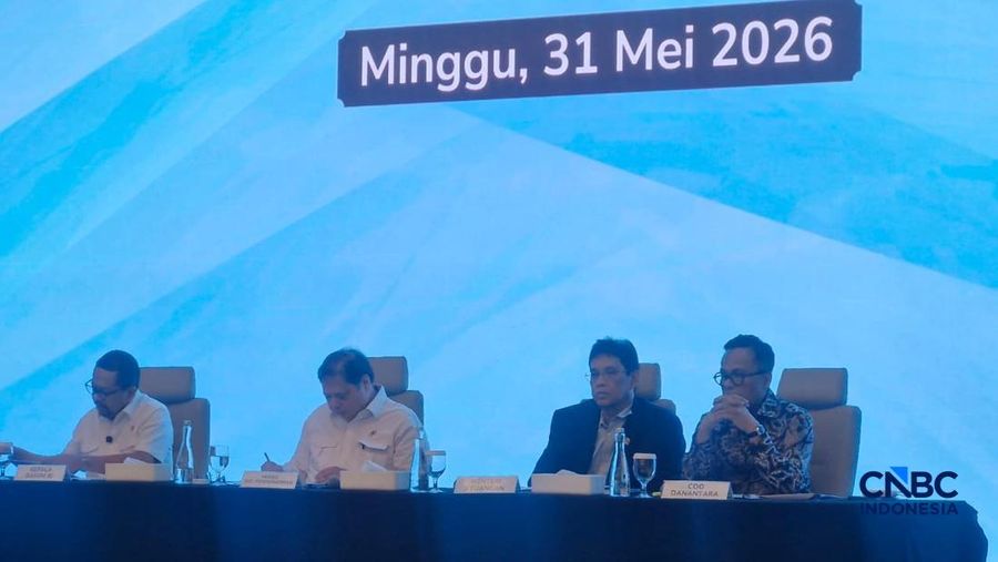 Konferensi Pers kesiapan operasional PT Danantara Sumberdaya Indonesia di Wisma Danantara, Jakarta, Minggu (31/5/2026). (CNBC Indonesia/Verda Nano Setiawan)