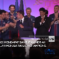 Juarai Liga Champions, PSG Rayakan Kemenangan bersama Presiden Macron