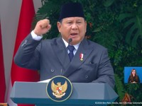 Presiden Prabowo Subianto saat memimpin Upacara Peringatan Hari Lahir Pancasila, Gedung Pancasila, Jakarta, Senin (1/6/2026). (Tangkapan Layar Youtube/Sekretariat Presiden)