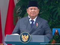 Presiden Prabowo Subianto saat memimpin Upacara Peringatan Hari Lahir Pancasila, Gedung Pancasila, Jakarta, Senin (1/6/2026). (Tangkapan Layar Youtube/Sekretariat Presiden)