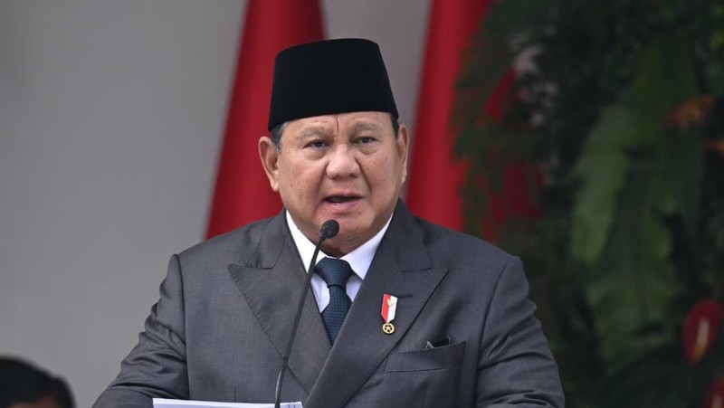 Presiden Prabowo Subianto saat memimpin Upacara Peringatan Hari Lahir Pancasila, Gedung Pancasila, Jakarta, Senin (1/6/2026).