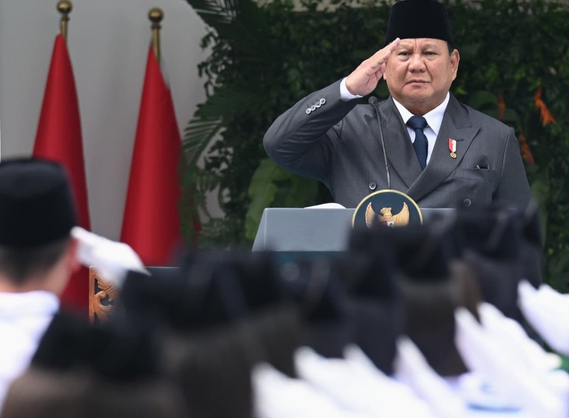 Presiden Prabowo Subianto saat memimpin Upacara Peringatan Hari Lahir Pancasila, Gedung Pancasila, Jakarta, Senin (1/6/2026). (Dok. BPMI Sekretariat Presiden/Kris)
