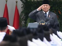 Presiden Prabowo Subianto saat memimpin Upacara Peringatan Hari Lahir Pancasila, Gedung Pancasila, Jakarta, Senin (1/6/2026). (Dok. BPMI Sekretariat Presiden/Kris)