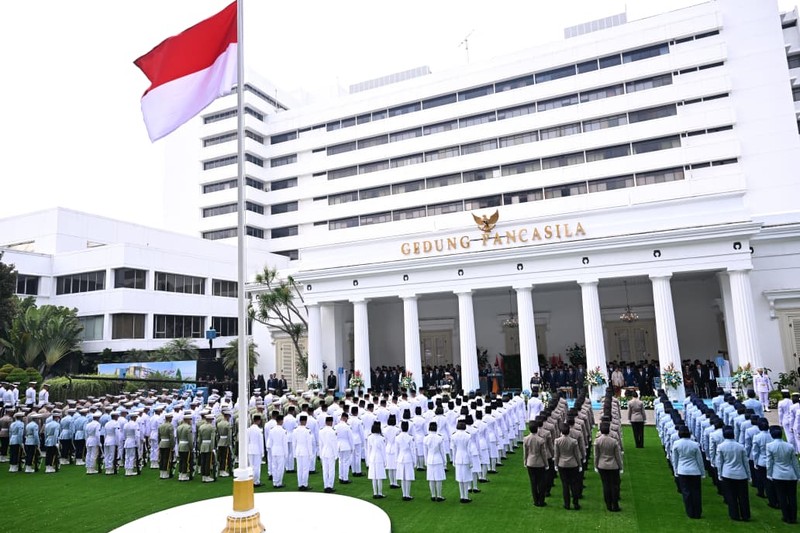 Presiden Prabowo Subianto saat memimpin Upacara Peringatan Hari Lahir Pancasila, Gedung Pancasila, Jakarta, Senin (1/6/2026). (Dok. BPMI Sekretariat Presiden/Kris)