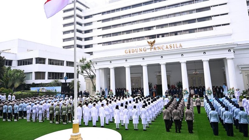 Presiden Prabowo Subianto saat memimpin Upacara Peringatan Hari Lahir Pancasila, Gedung Pancasila, Jakarta, Senin (1/6/2026). (Dok. BPMI Sekretariat Presiden/Kris)