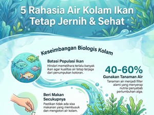 Infografis: Nggak Cukup Dikuras, 5 Cara Bikin Air Kolam Ikan Tetap Jernih