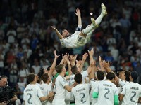Klub sepak bola Real Madrid di Santiago Bernabeu, Spanyol. (REUTERS/Kacper Pempel)