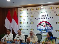 Konferensi pers Hari Susu Nusantara di Kantor Kemenko Pangan, Jakarta, Selasa (2/6/2026). (CNBC Indonesia/Martyasari Rizky)