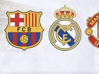 Logo Barcelona, Real Madrid dan MU. (Istimewa)
