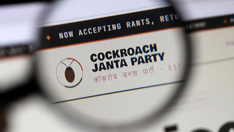 Logo Cockroach Janta Party terlihat pada ilustrasi ini yang diambil pada 28 Mei 2026. (REUTERS/Dado Ruvic/Illustration)