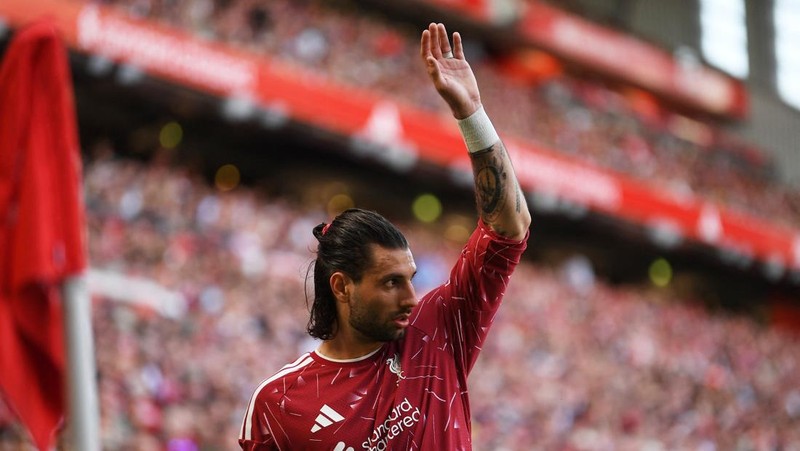 Pemain Liverpool Dominik Szoboszlai. (REUTERS/Peter Powell)
